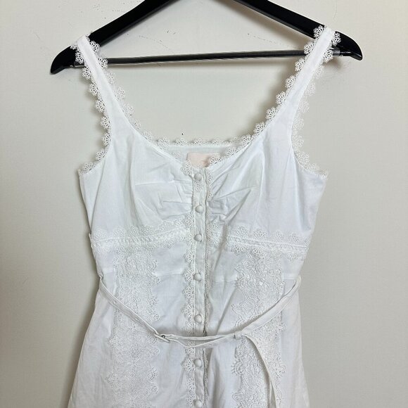 CINQ A SEPT Aziza Lace Sleeveless Minidress in White Size US 0 - Picture 5 of 11